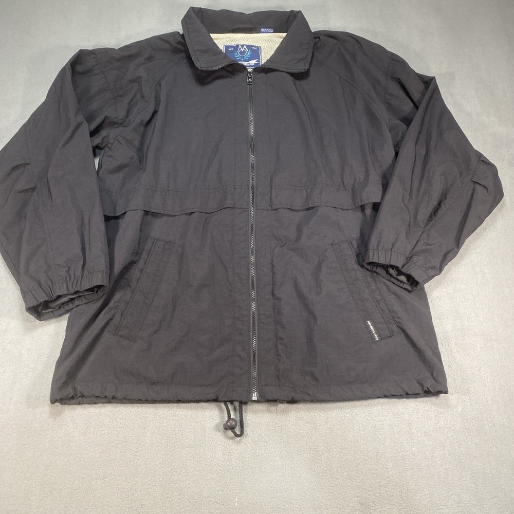 Members Only Jacket Zip Collared Nylon Mens Medium Black